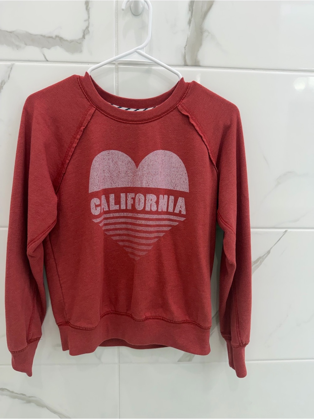 Sundry California Heart Graphic Red Women's Sweatshirt size XS